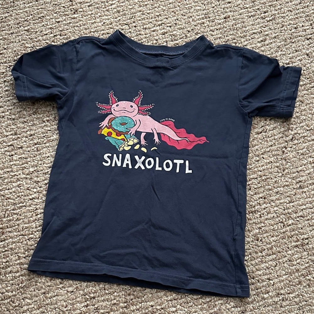 Life Is Good Kids Navy Blue Snaxolotl T-Shirt